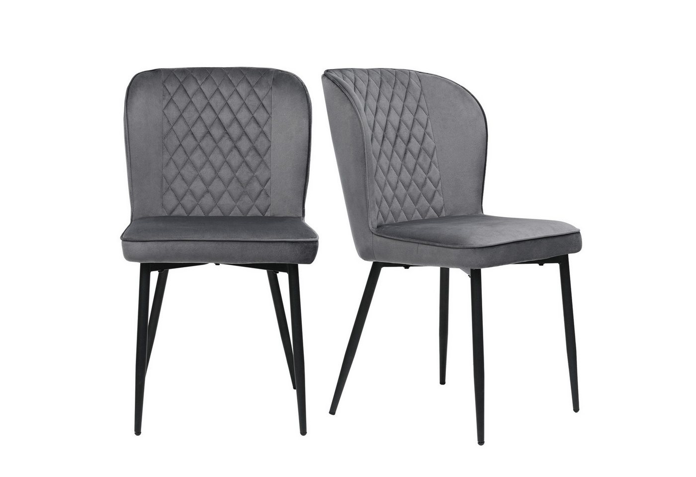 EXTSUD Esszimmerstuhl Esszimmerstuhl,Polsterstuhl Design Stuhl mit Rückenlehne (2 St), Sitzfläche aus Samt Gestell aus Metall von EXTSUD