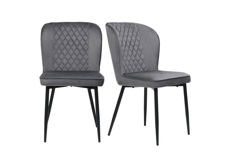 EXTSUD Esszimmerstuhl Esszimmerstuhl,Polsterstuhl Design Stuhl mit Rückenlehne (2 St), Sitzfläche aus Samt Gestell aus Metall von EXTSUD