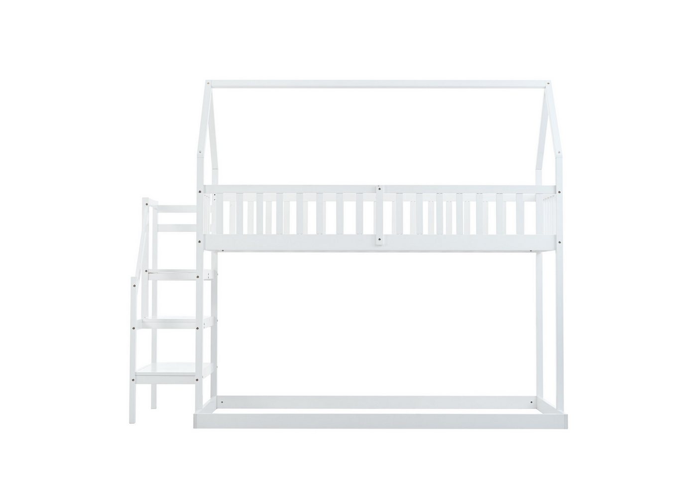 EXTSUD Etagenbett Etagenbett, Hausbett mit Treppe, Kinderbett mit Fallschutz und Gitter von EXTSUD