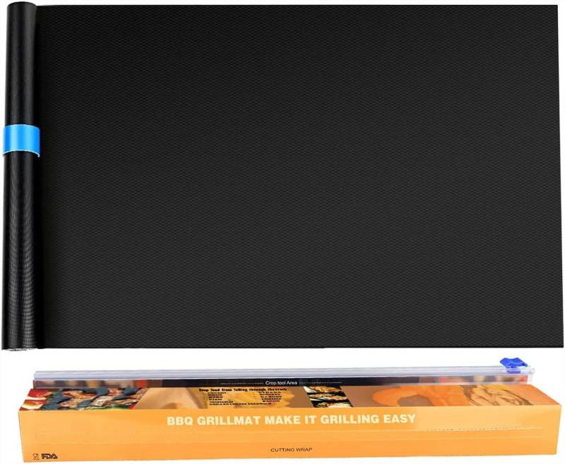 EXTSUD Grillplatte BBQ Grillmatte für Gasgrill 40x300cm Übergroße Zuschneidbar Jede (für Gasgrill Holzkohle Backofen Weber Grill), Größe Grillplatte Wiederverwendbar Backpapier Antihaft Teflon von EXTSUD