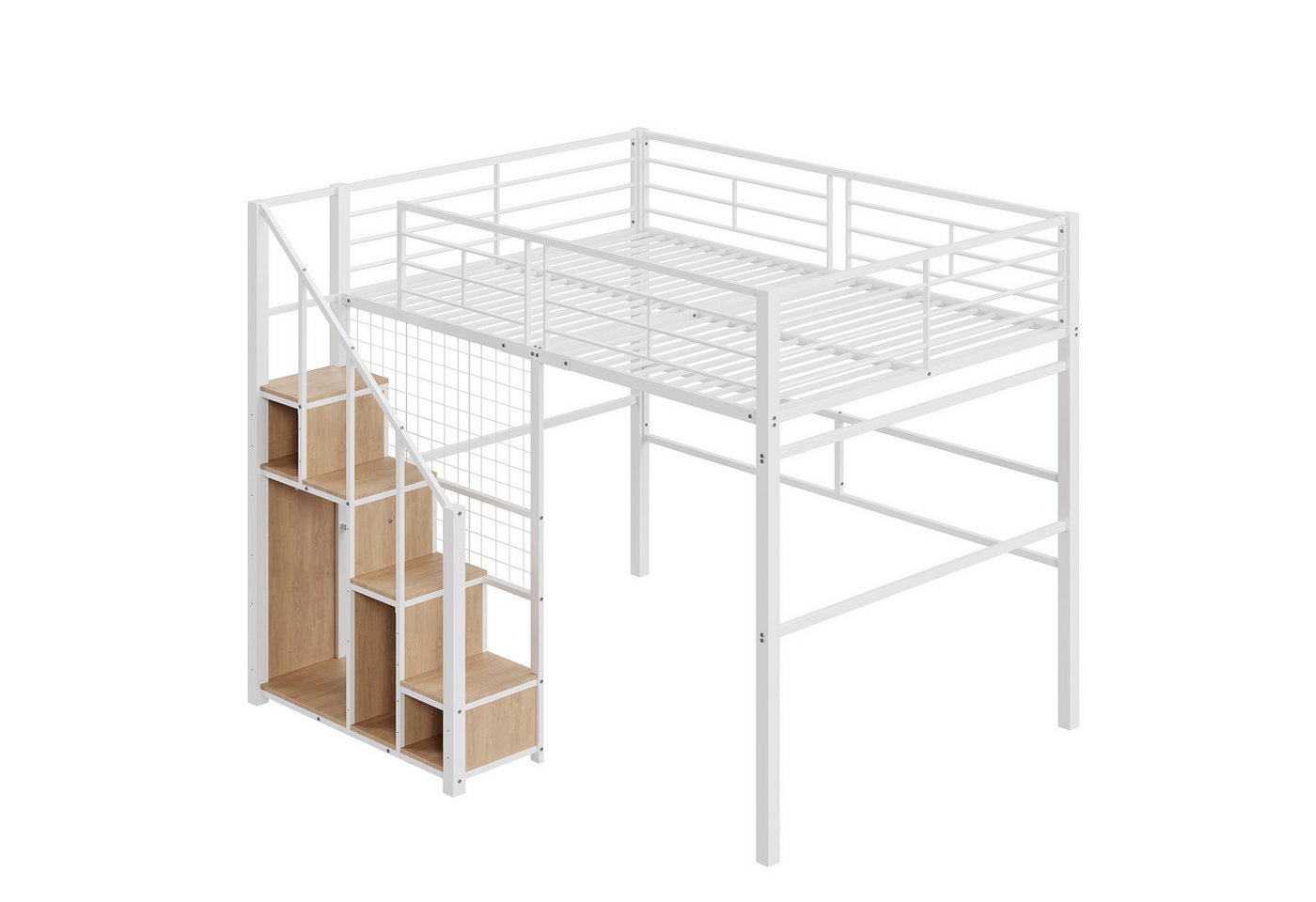 EXTSUD Hochbett mit Sicherheitsleiter, Kinderbett mit Eisenrahmen Jugendbett, Einzelbett mit Ablagefläche EXTSUD Hochbett mit Sicherheitsleiter, Kinderbett mit Eisenrahmen Jugendbett, Einzelbett mit Ablagefläche von EXTSUD