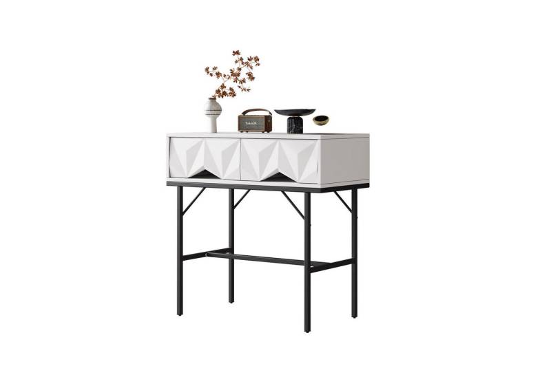 EXTSUD Konsolentisch Moderner, eleganter Konsolentisch,geometrisches, Schubladen-Hohldesign, für Eingang und Wohnzimmer von EXTSUD