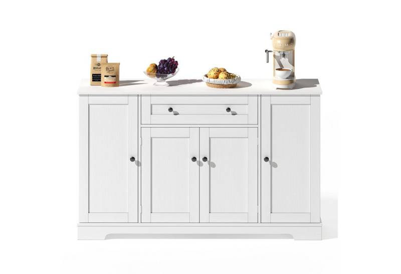 EXTSUD Küchenbuffet Multifunktionales Küchenbuffet – 138 cm Sideboard mit Schublade Regaltüren & verstellbaren Einlegeböden,Modernes Design mit Kippschutz von EXTSUD