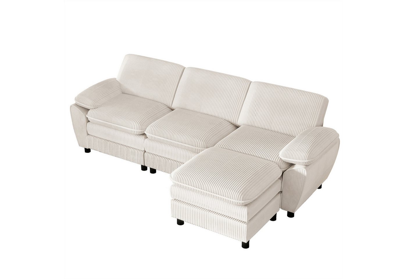 EXTSUD Loungesofa Modulares Kombi-Sofa, Doppel-Kissen-Sofa,Lampen-Velvet-Kombi-Sofa-Sofa, mit abnehmbarem osmanischen Wohnzimmer von EXTSUD