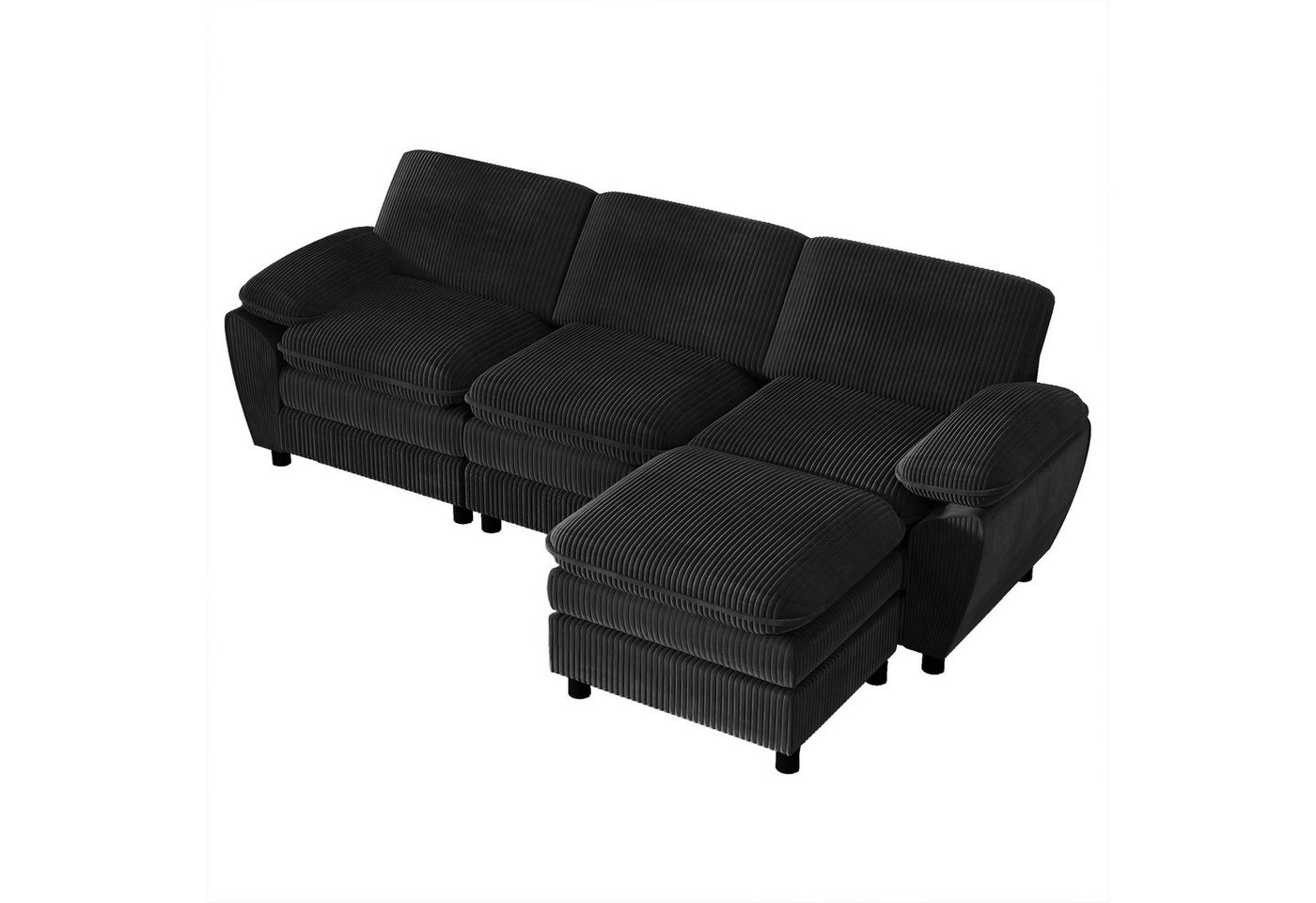 EXTSUD Loungesofa Modulares Kombi-Sofa, Doppel-Kissen-Sofa,Lampen-Velvet-Kombi-Sofa-Sofa, mit abnehmbarem osmanischen Wohnzimmer von EXTSUD