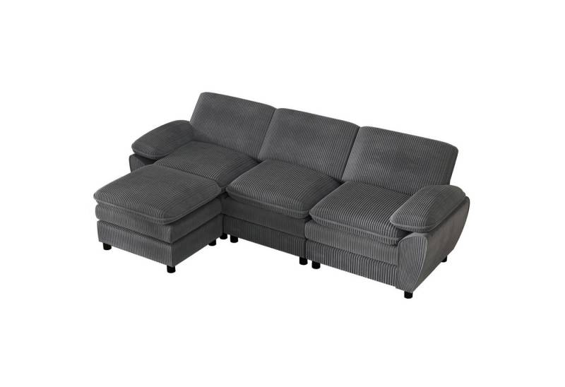 EXTSUD Loungesofa Modulares Kombi-Sofa, Doppel-Kissen-Sofa,Lampen-Velvet-Kombi-Sofa-Sofa, mit abnehmbarem osmanischen Wohnzimmer von EXTSUD