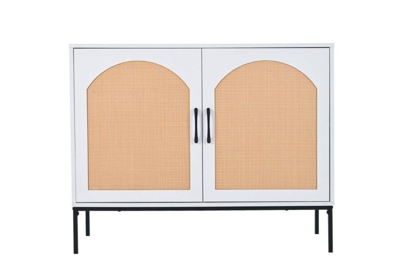 EXTSUD Sideboard Aufbewahrungsschrank mit zwei unregelmäßigen Türen, B100/H80/T39 cm von EXTSUD