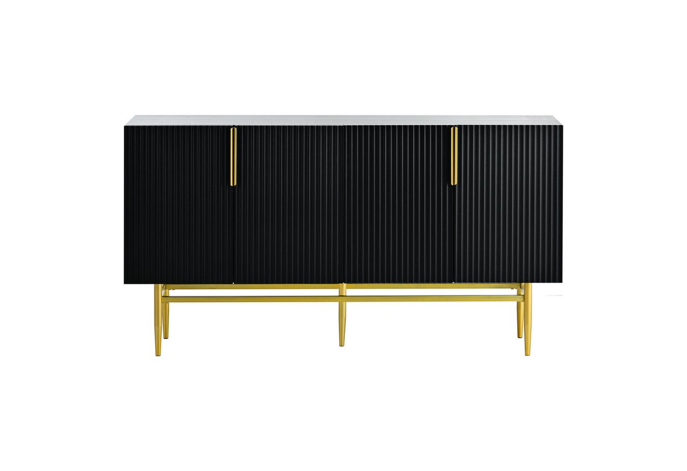 EXTSUD Sideboard Modernes, elegantes Sideboard mit 4 Türen, goldfarbener Metallgriff von EXTSUD