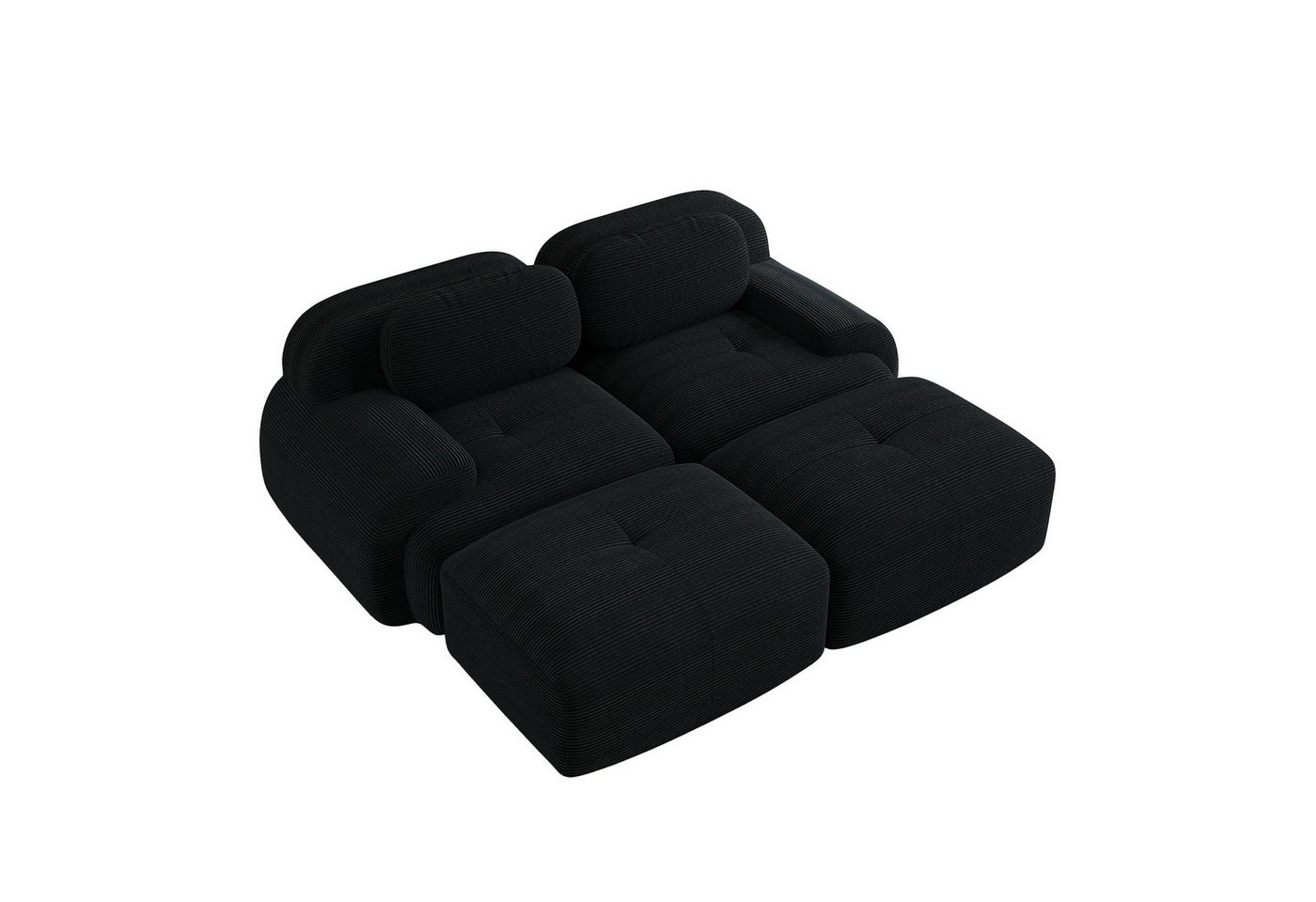 EXTSUD Sofa 2-Sitzer-Sofa aus Cordsamt, modular kombinierbar mit Chaiselongue, rutschfest, ergonomische Armlehnen und hochelastische Polsterung EXTSUD Sofa 2-Sitzer-Sofa aus Cordsamt, modular kombinierbar mit Chaiselongue, rutschfest, ergonomische Armlehnen und hochelastische Polsterung von EXTSUD