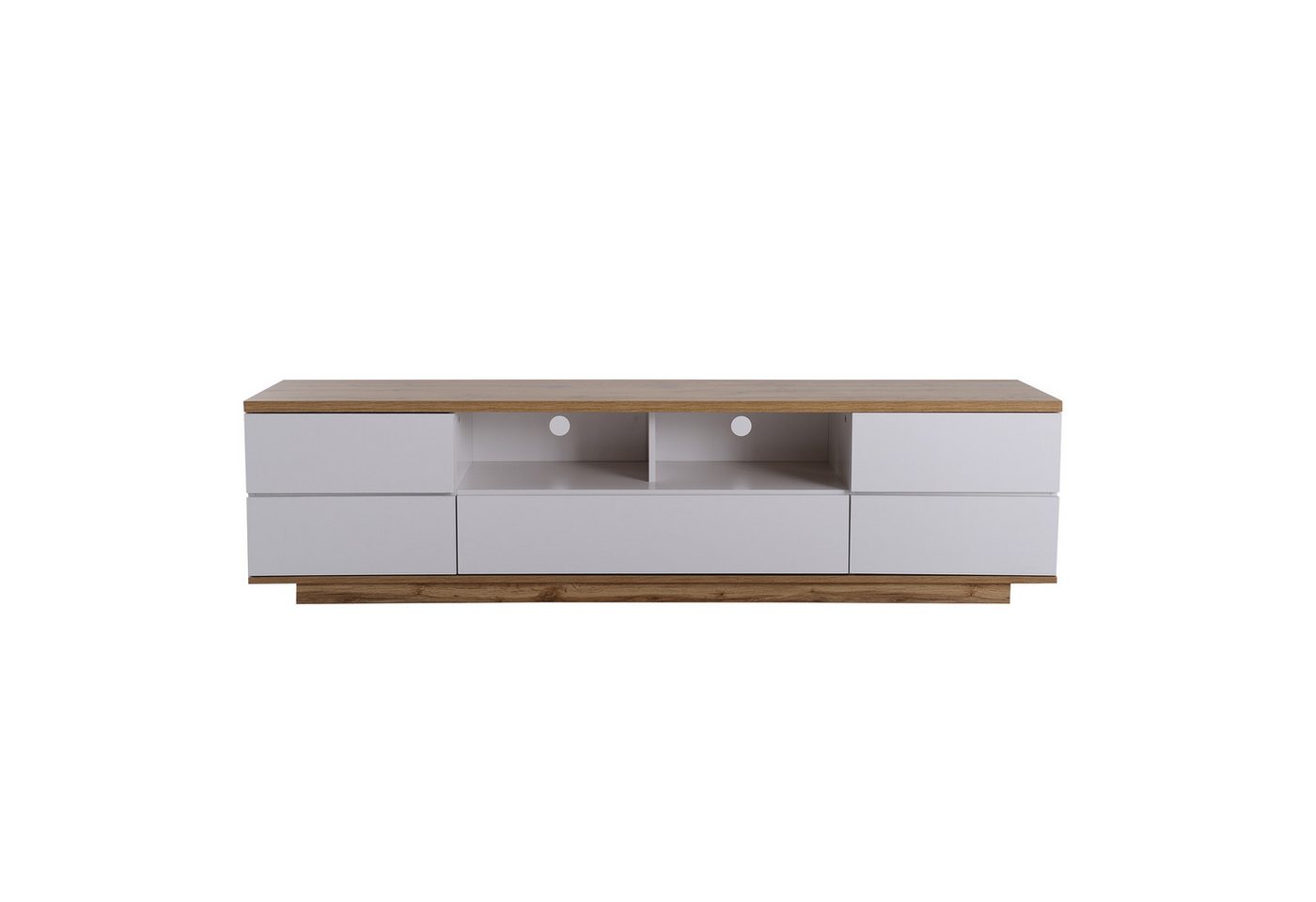 EXTSUD TV-Schrank Moderner Farbblock-TV-Schrank in weißer Ausführung TV-Schrank mit Holzmaserung, 180 cm von EXTSUD