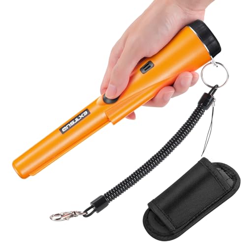 EXTSUD Metalldetektor,Tragbar Metallsuchgerät,Metallpointer Metall Pin Pointer IP66 Wasserdichter mit eingebautem LED Indicator/Alarm Licht/ 360° Scan/Holster für Goldmünze Hunt, Relikte, Schmuck von EXTSUD