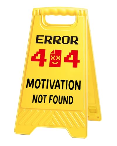 EXUBERIUM Lustiges Schreibtisch-Dekorschild mit Aufschrift "Caution Error 404", Geschenke für Frauen, Kollegen, Motivation nicht gefunden, sarkastische Schreibtischdekoration, multifunktionale von EXUBERIUM