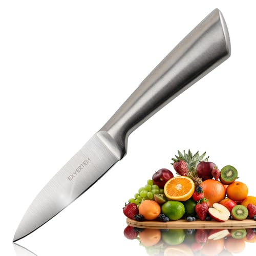 EXVERTEM Frucht- und Gemüsemesser - Küchenmesser Edelstahl, mit Ergonomischer Metallgriff, Schälmesser für die Küche und zum Kochen EXVERTEM Frucht- und Gemüsemesser - Küchenmesser Edelstahl, mit Ergonomischer Metallgriff, Schälmesser für die Küche und zum Kochen von EXVERTEM