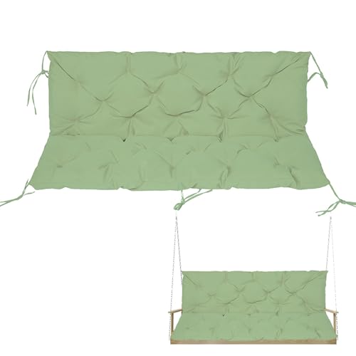 EXZFW 3 Sitzer Hollywoodschaukel Auflage Wasserdicht UV-Beständig 150x100x10cm Bankkissen mit Bändern Sitzkissen Outdoor/Indoor Stuhlkissen Sitzauflage Sitzpolster Bankauflage,Green 78,150x100x10cm von EXZFW