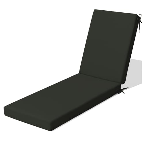 EXZFW 8cm Dicke Sonnenliege Auflage wetterfest,Tragbarel gartenliege Auflage Outdoor,sitzkissen Relaxsessel Outdoor,liegestuhl Auflage Mit Einstellband,für Sonnenliege,Dark Gray 47,183x53x8cm von EXZFW
