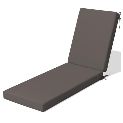 EXZFW 8cm Dicke Sonnenliege Auflage wetterfest,Tragbarel gartenliege Auflage Outdoor,sitzkissen Relaxsessel Outdoor,liegestuhl Auflage Mit Einstellband,für Sonnenliege,Gray 30,203x66x5cm von EXZFW
