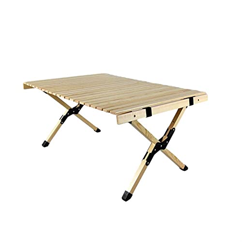 Tragbare Faltbare Holztisch Camping Picknick Grill Ei Roll Table Outdoor Indoor Universal Falttisch Campingtisch für Reisen Picknick Kochen (Farbe: 120 * 60 * 41CM) (90 * 60 * 41 c von EYAKEG