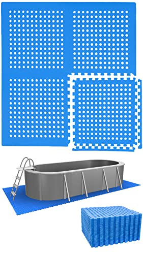 EYEPOWER 11,2 m² Poolunterlage - 32 Eva Matten 62x62 - Outdoor Pool Unterlage - Unterlegmatten Set von EYEPOWER