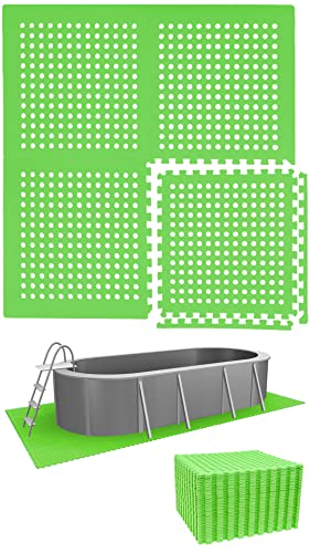 EYEPOWER 12,5 m² Poolunterlage - 36 Eva Matten 62x62 - Outdoor Pool Unterlage - Unterlegmatten Set von EYEPOWER