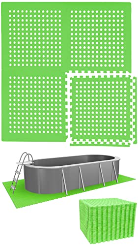 EYEPOWER 16 m² Poolunterlage - 44 Eva Matten 62x62 - Outdoor Pool Unterlage - Unterlegmatten Set von EYEPOWER