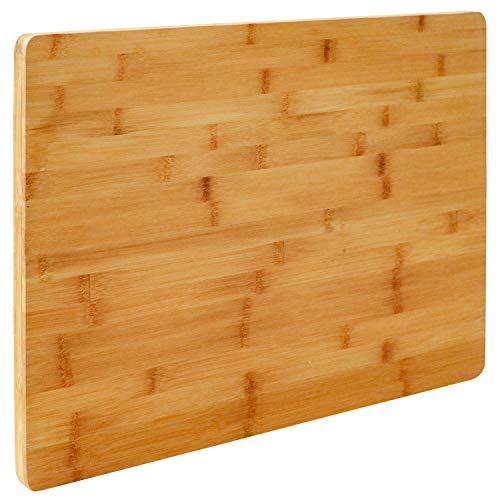 EYEPOWER 2cm Dick: 50x35cm Bambus Schneidebrett Holz - XXL Bambus Platte zum Wenden - Schönes Holzbrett Küche Bambus Holzplatte Hackbrett Schneidbrett Holz Groß Holzbrett Fleisch Küche Holzbrett Groß von EYEPOWER