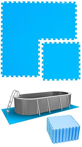 EYEPOWER 6,6m² Poolunterlage aus 28 großen Matten - 50 x 50 x 1cm Dicke Poolmatte - Pool Unterlage Outdoor Matte Poolunterlage 1cm Platten für Pool Boden Poolmatte Poolmatten Schutzboden 50x50 von EYEPOWER