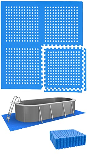 EYEPOWER 7 m² Poolunterlage - 20 Eva Matten 62x62 - Outdoor Pool Unterlage - Unterlegmatten Set von EYEPOWER