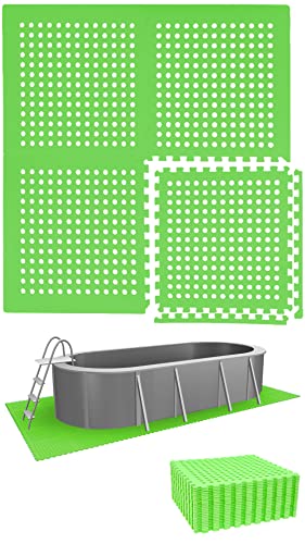 EYEPOWER 8,4 m² Poolunterlage - 24 Eva Matten 62x62 - Outdoor Pool Unterlage - Unterlegmatten Set von EYEPOWER