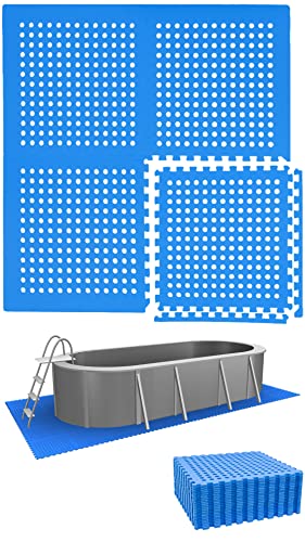 EYEPOWER 8,4 m² Poolunterlage - 24 Eva Matten 62x62 - Outdoor Pool Unterlage - Unterlegmatten Set von EYEPOWER