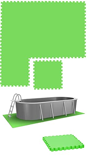 eyepower 8 Große Matten: 1,9m² Poolunterlage 50x50 Antirutschmatte Boden Poolmatte - Pool Unterlage Outdoor Matte Poolunterlage Matten - Platten für Pool Schutzmatte unter Pool Bodenmatte Pool Outdoor von EYEPOWER