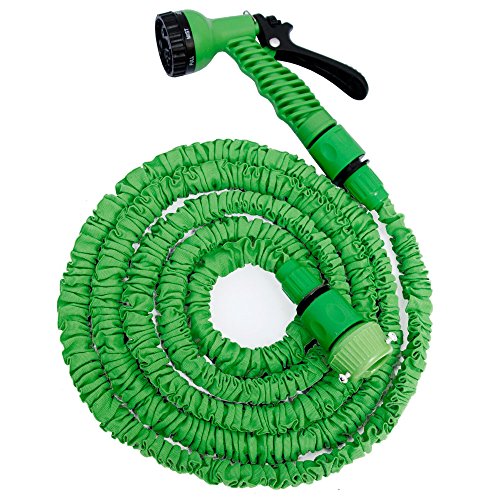 EYEPOWER Hochwertiger Gartenschlauch Flexibler Wasserschlauch Schlauch 2,5m-7m inkl 7fach Multifunktions Sprühkopf Grün von EYEPOWER