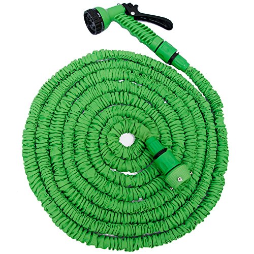 EYEPOWER Hochwertiger Gartenschlauch Flexibler Wasserschlauch Schlauch 7m-15m inkl 7fach Multifunktions Sprühkopf Grün von EYEPOWER