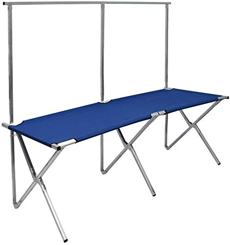 EYEPOWER Verkaufsstand 205x67x70 cm Höhenverstellbare Kleiderstange Klappbarer Marktstand Messestand Verkaufstisch Blau von EYEPOWER