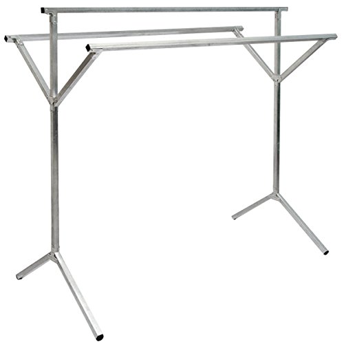EYEPOWER klappbarer Kleiderständer 3 Aufhängestangen Garderobenständer Wäscheständer 150cm lang Mehrzweckstand 100% Metall Silber von EYEPOWER