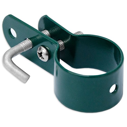NIEDERBERG METALL Schelle Ø34mm Befestigungsschelle Metall-Spannschelle für runde Zaun-Pfähle Strebenschelle inkl. Schraube Zubehör Maschendrahtzaun Grün von EYEPOWER