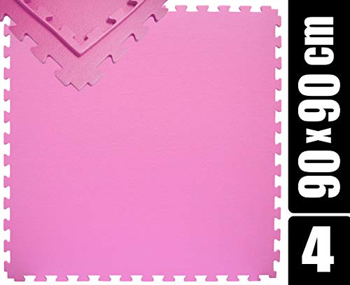eyepower 1,2cm dick: 4X Bodenschutzmatte 90x90-3.2qm Pool Unterlage Outdoor Sportmatte Puzzlematte Pool Crosstrainer Laufband Matte Planschbecken Unterlage für Gartenpool Matten unter Swimmingpool von EYEPOWER
