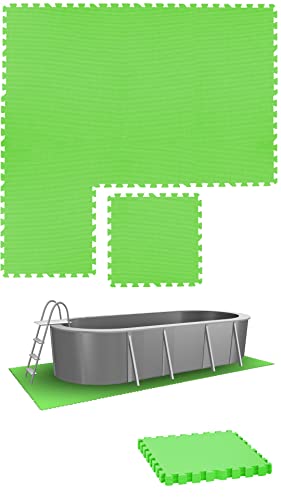 eyepower 8 Große Matten: 1,9m² Poolunterlage 50x50 Antirutschmatte Boden Poolmatte - Pool Unterlage Outdoor Matte Poolunterlage Matten - Platten für Pool Schutzmatte unter Pool Bodenmatte Pool Outdoor von EYEPOWER