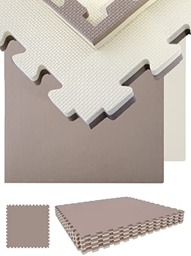 eyepower Extra-Dick: 2,5cm Fitnessmatte 3,2qm - 4er Set 90x90cm Bodenschutzmatte Fitness - Kraftstation Matte Gewichte Hantel Zubehör - Trampolin Matte Puzzlematten Outdoor Sturzmatte Kinder Outdoor von EYEPOWER