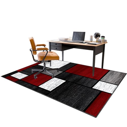 EYEWEB Büro-Teppich-Matte, Gaming Stuhlmatte, Robuste Schreibtisch-Hartbodenstuhlmatten, 6.6mm dick, Bodenmatte für Hartholzböden, Arbeitszimmer, Holzboden, Rutschfester Bodenschutz 130 x 150 cm von EYEWEB