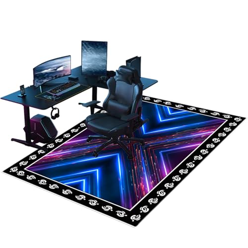 EYEWEB Bürostuhlunterlage, Bodenmatte, Stuhlunterlage, rutschfest Gaming Stuhlunterlage, Fußbodenschutz für Bürostuhl, Bodenschutzmatte Bürostuhl Teppich, Gamer Teppich 120 x 160 cm von EYEWEB