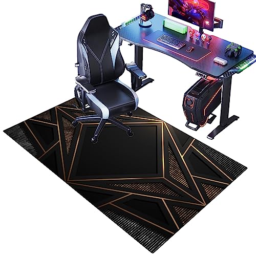 EYEWEB Bürostuhlunterlage | Bodenmatte | Stuhlunterlage | rutschfest Gaming Stuhlunterlage | Fußbodenschutz für Bürostuhl | Bodenschutzmatte Bürostuhl Teppich | Gamer Teppich | 140 x 160 cm von EYEWEB