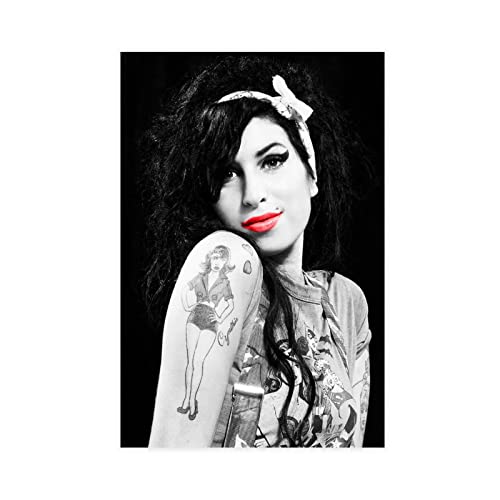 EYEZER Amy Winehouse Kunstdruck auf Leinwand, Motiv: Lippen, Rot, Wandkunst, Dekor, Bild, Gemälde für Wohnzimmer, Schlafzimmer, Dekoration, ungerahmt, 60 x 90 cm von EYEZER