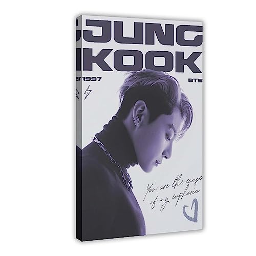 EYEZER BTS Jungkook-Poster, Leinwand, Poster, Wandkunst, Dekor, Bild, Gemälde für Wohnzimmer, Schlafzimmer, Dekoration, Rahmen-Stil, 20 x 30 cm von EYEZER