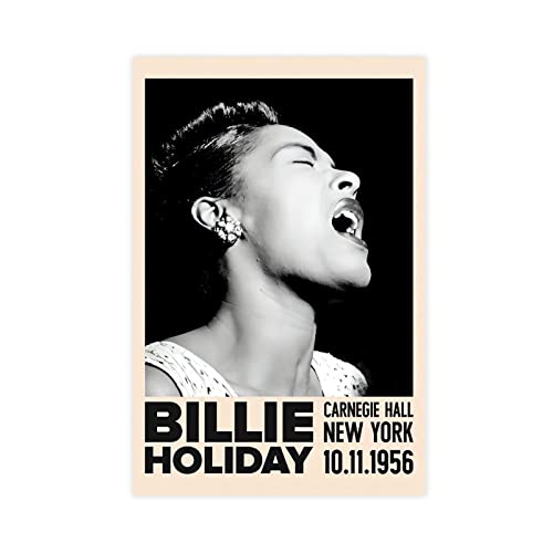 EYEZER Billie Holiday Wandkunst, Schwarz-Weiß-Poster (1) Leinwandposter Schlafzimmer Dekor Sport Landschaft Büro Zimmer Dekor Geschenk Unrahmen-Stil 50 x 75 cm von EYEZER