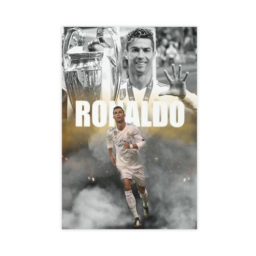 EYEZER Cristiano Ronaldo Real Madrid – Fußballspieler-Poster, Leinwand, Poster, Schlafzimmer, Dekoration, Sport, Landschaft, Büro, Raumdekoration, Geschenk, ungerahmt, 40 x 60 cm von EYEZER