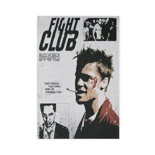 EYEZER Fight Club Poster auf Leinwand, Wandkunst, Dekordruck, Bild, Gemälde für Wohnzimmer, Schlafzimmer, Dekoration, ungerahmt, 60 x 90 cm von EYEZER