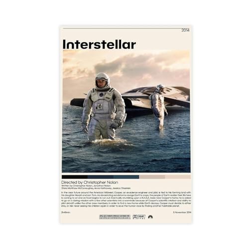 EYEZER Interstellar Filmposter auf Leinwand, Poster, Wandkunst, Dekor, Bild, Gemälde für Wohnzimmer, Schlafzimmer, Dekoration, ungerahmt, 40 x 60 cm von EYEZER
