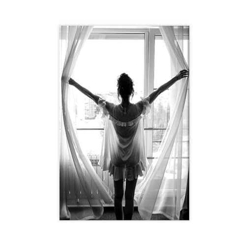 EYEZER Leinwand-Poster, Motiv: Frau im Fenster, Wandkunst, Dekordruck, Bild, Gemälde für Wohnzimmer, Schlafzimmer, Dekoration, ungerahmt, 40 x 60 cm EYEZER Leinwand-Poster, Motiv: Frau im Fenster, Wandkunst, Dekordruck, Bild, Gemälde für Wohnzimmer, Schlafzimmer, Dekoration, ungerahmt, 40 x 60 cm von EYEZER
