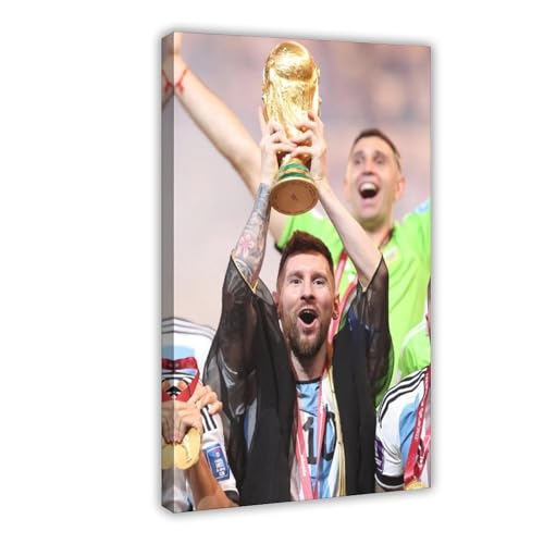 EYEZER Lionel Messi Poster auf Leinwand, Schlafzimmer, Dekoration, Sport, Landschaft, Büro, Raumdekoration, Geschenk, Rahmenstil, 50 x 75 cm von EYEZER