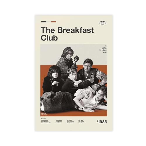 EYEZER Poster der Comedy-Film The Breakfast Club, Leinwand-Poster, Wandkunst, Dekordruck, Bild, Gemälde für Wohnzimmer, Schlafzimmer, Dekoration, ungerahmt, 60 x 90 cm von EYEZER